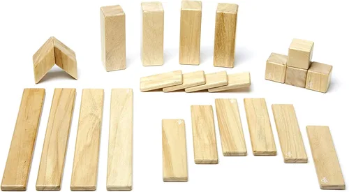 Miniatura 3 de Conjunto de 24 bloques magnéticos de madera de Tegu, Natural