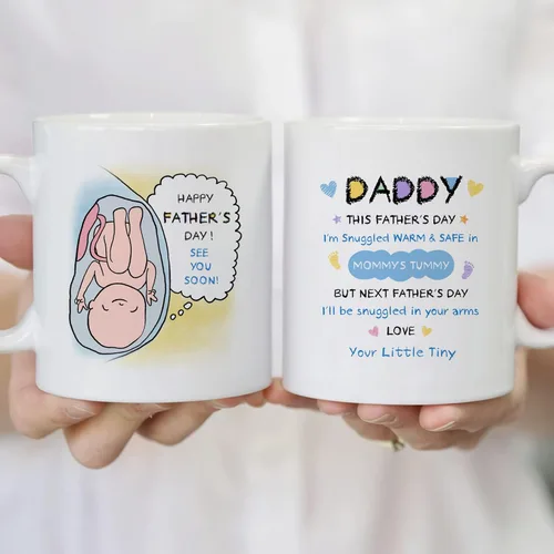 Miniatura 4 de Gossby Baby Bump - Taza de café personalizada para el primer día del padre para el futuro padre, marido de parte de la esposa, mensaje desde