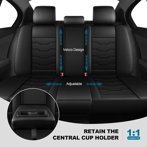 Miniatura 2 de DISUTOGO Juego completo de fundas de asiento para Honda Civic 2003-2024 2025 2026, impermeables, de cuero de primera calidad para fundas de asiento