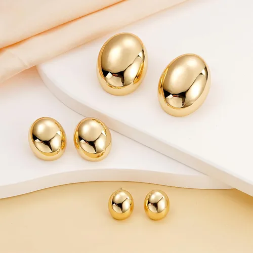Miniatura 4 de Apsvo Aretes de aro gruesos de oroplata para mujer, aretes hipoalergénicos chapados en oro, joyería de moda