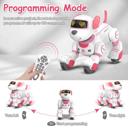 Miniatura 4 de SONOMO Juguete de Perro Robot con Control Remoto, Juguetes de Cachorro Robótico Interactivos - Robot Perro de Acrobacias Divertido y Programable