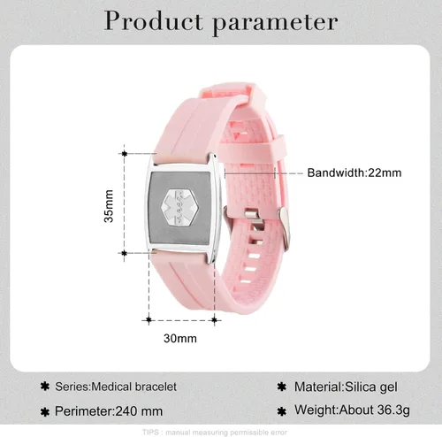 Miniatura 96 de OPALSTOCK Pulseras médicas personalizadas de silicona ajustable para identificación de emergencias, grabado gratuito, 9 pulgadas, resistente al