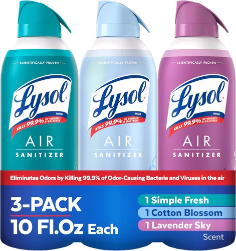Miniatura 14 de Lysol Air - Desinfectante en aerosol con eliminador de olores para el hogar y la oficina, aerosol desinfectante, alternativa a ambientador, aroma a