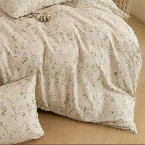 Miniatura 5 de ECOCOTT Juego de funda de edredón floral tamaño Queen, 100% algodón lavado, sensación de lino, 3 piezas, funda de edredón vintage con cierre
