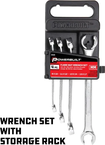 Miniatura 6 de Powerbuilt Juego de 4 llaves métricas para tuercas acampanadas, tamaño incluye llave de tuerca de 0.354 in x 0.394 in, 0.433 in x 0.472 in, 0.512 in