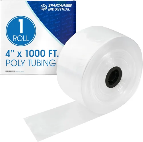 Spartan Industrial Mini rollo de tubería plana de polietileno LDPE de 4 pulgadas de ancho, 4 pulgadas de ancho x 1000 pies de largo, 2 mil | Ideal