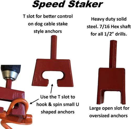 Miniatura 3 de Keyfit Tools Taladro Staker de velocidad de anclaje de tierra en tus anclajes de suelo en espiral de alta resistencia en segundos. Funciona