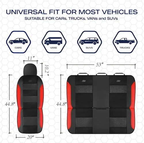 Miniatura 5 de Skechers Fundas de asiento de espuma viscoelástica y refrigeradas por aire, cuero premium con malla EVA, fundas de asiento de automóvil