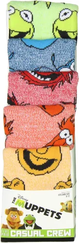 Miniatura 4 de Bioworld The Muppets Kermit Animal Gonzo Beaker Fozzie 5 Pack Crew Calcetines, Varios