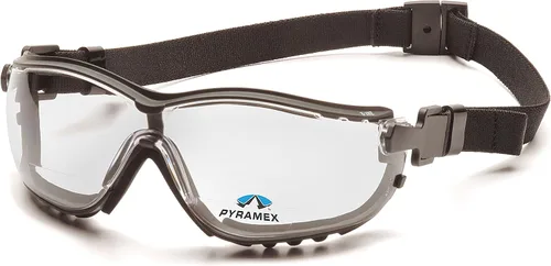 Pyramex Safety V2G - Lentes bifocales para lectores, correa negra/sienes, lente antivaho transparente +1.5