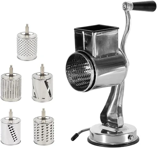 Rallador rotativo y rebanador de cebolla, picador de verduras de mano, cortador de rebanador, triturador de verduras, máquina de rallador manual de