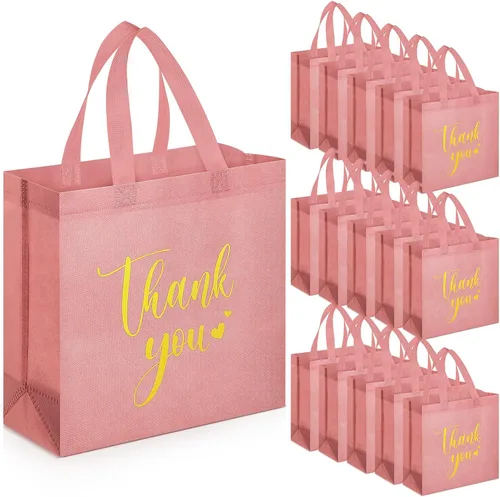 Miniatura 27 de Sweetude 30 Bolsas de Regalo de Agradecimiento con Asas a Granel Bolsa de Dulces Reutilizable No Tejida Plegable Bolso de Mano para Regalos
