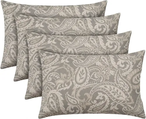 Miniatura 76 de RSH DECOR: Sunbrella - Juego de 4 almohadas lumbares, 20 x 12 pulgadas, tela de rendimiento resistente al agua y a la decoloración, fundas