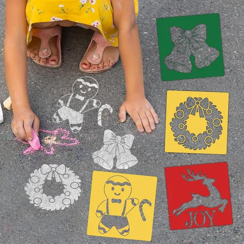 Miniatura 4 de 36 plantillas de dibujo de animales para niños de 8 pulgadas, plantillas de tiza para acera, pintura grande, lavable, reutilizable, animales