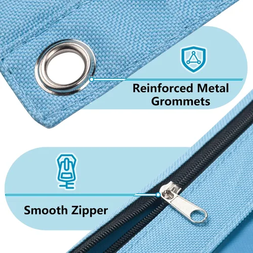 Miniatura 4 de Forvencer Estuche para lápices de 3 anillas, estuche transparente con cremallera suave, bolsa de lápices de gran capacidad con 3 ojales reforzados