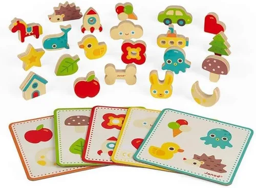 Miniatura 5 de Janod Juego de reconocimiento Memory Touch - 21 piezas de madera - Edades 3+ - J05318