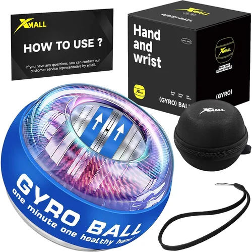 Miniatura 10 de XMALL Bola de giroscopio de muñeca, fortalecedor de antebrazo de mano, entrenador de muñeca, iluminación colorida de arranque automático Rojo