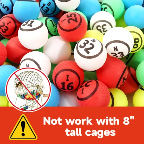 Miniatura 5 de GSE Games & Sports Expert Bingo Balls - Ping Pong Size Balls for Large Bingo Cage, Bingo Calling Balls for Parties, Prize Raffles, Family Game Nights