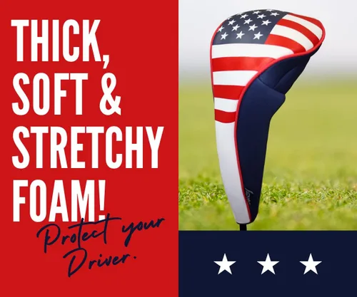 Miniatura 2 de USA Patriot Golf Zipper Head Covers Driver #1 Headcover Neopreno