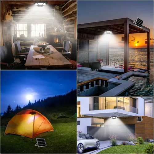 Miniatura 6 de Luz solar de cobertizo para interiores y exteriores, luces colgantes diurnas de trabajo con 5 modos de iluminación y 3 temporizadores, 180 LED