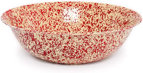 Miniatura 7 de Enamelware Cuenca pequeña, 4 cuartos de galón, Negro/Blanco Splatter (individual)