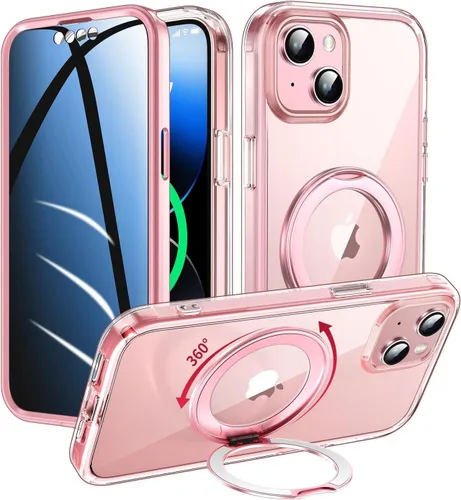 Miniatura 9 de Funda de privacidad para iPhone 17 Pro Max con soporte de 360° [protector de pantalla antiespía integrado] [anillo magnético] protección de cuerpo