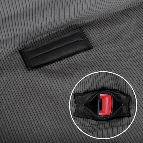 Miniatura 3 de Leader Accessories - Funda universal para asientos de auto para camioneta de tamaño completo o asientos de banco de coche, gris Pana Gris