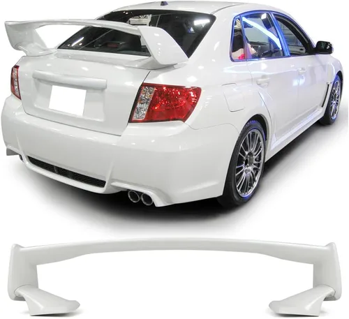 Miniatura 11 de Alerón de maletero prepintado compatible con Subaru Impreza WRX 2008-2014, estilo STI #61F C1F Verde gris metálico/Verde sabio metálico ABS alerón