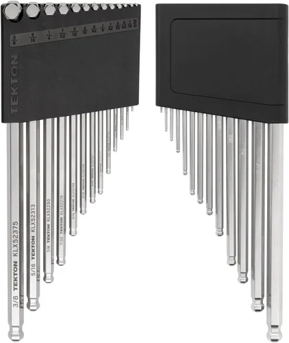 Miniatura 3 de TEKTON Juego de llaves hexagonales de extremo de bola con soporte, 13 piezas (0.050-3/8 pulgadas) - Acabado cromado KLX91101