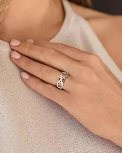 Miniatura 3 de STARCHENIE Anillo de corazón infinito para mujer, plata de ley 925, anillo de promesa, talla 10