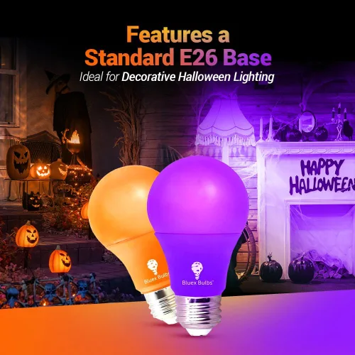 Miniatura 5 de Paquete de 4 bombillas LED A19 de 120 V, base E26, 9 W (reemplazo de 60 vatios), decoración de fiestas, porche, iluminación del hogar, bombillas