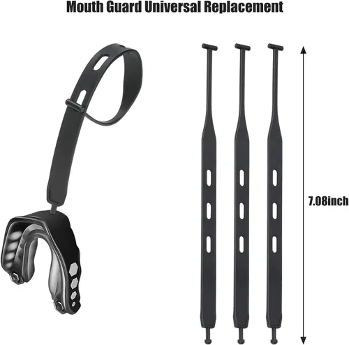 Miniatura 2 de LUAAT - Paquete de 3 correas para protector bucal, correa de repuesto universal para fútbol, boxeo, taekwondo, hockey, baloncesto, lacrosse, casco