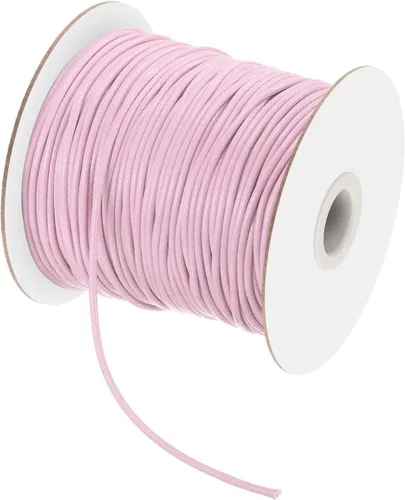 Miniatura 113 de MECCANIXITY Cordón encerado de poliéster encerado de 0.020 in, cuerda de cera de 175 yardas para hacer pulseras, collares, cuentas, joyería y Negro
