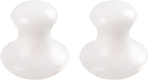Uonlytech 2 herramientas faciales Gua Sha, cuarzo de jade blanco, rodillos Gua Sha, herramienta de masaje para mujeres, spa en casa