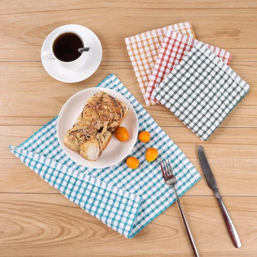 Miniatura 8 de Oeleky Paños de cocina 100% algodón para lavar platos, trapos de cocina de 12 x 12 pulgadas, paños de cocina absorbentes, paquete de 8, paños