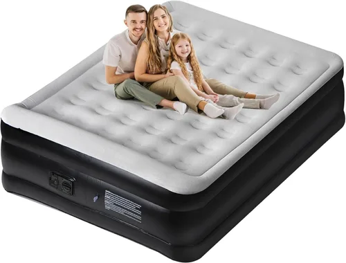 Miniatura 8 de Panana Colchón de aire Queen con bomba eléctrica incorporada, altura de 18.5" Cama de aire hinchable cómoda para invitados con parte superior