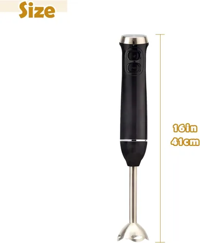 Miniatura 2 de Batidora de mano de 300 W - Mezclador de barra de inmersión para batidos, alimentos para bebés, salsas, bebidas - Batidora de cocina compacta