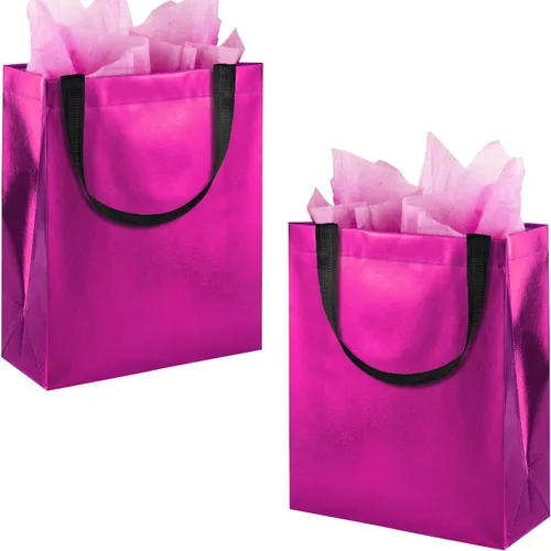 Miniatura 26 de BLEWINDZ Bolsas de Regalo Coloridas con Papel de Seda – 12 Bolsas de Regalo Reutilizables Tamaño Mediano - Ideales para Bolsa de Dulces, Cumpleaños