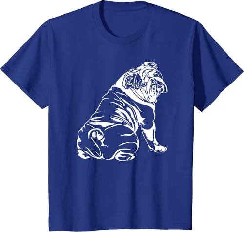 Miniatura 39 de Gracioso Bulldog Inglés playera perro Hund playera regalo, Azul (Heather blue)