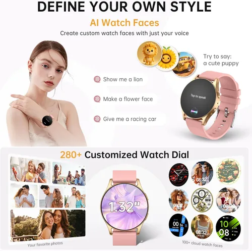 Miniatura 6 de Reloj inteligente AI con GPT, AMOLED de 1.614 in, 1.32 pulgadas, responder/hacer llamadas, seguimiento de actividad y actividad para iPhone Android