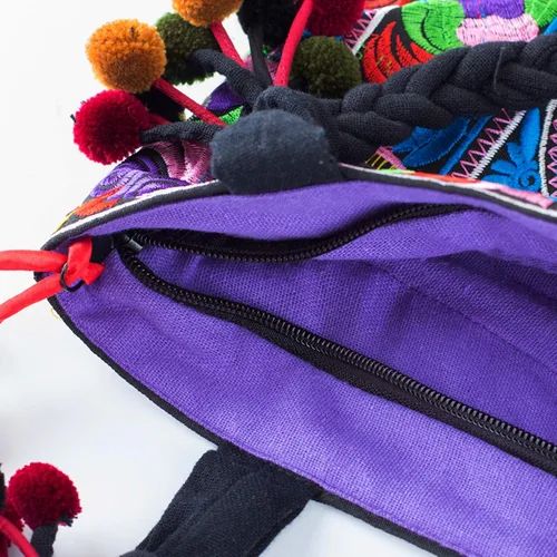 Miniatura 3 de changnoi Bolsa de mano con cordón hecho a mano bolsa de compras bordada Hmong Tribes
