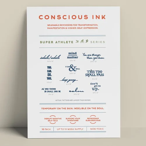 Conscious Ink, Original Manifestation - Tatuajes temporales, inspiradoras, herramientas de atención plena, de larga duración, no tóxico,