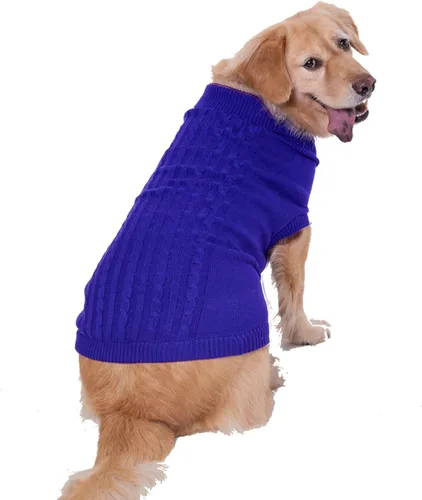 Miniatura 34 de Suéter para perro, cálido y suave, mediano (pecho 16-18 pulgadas), rosa, cuello alto clásico, lavable a máquina, invierno, unisex, sólido