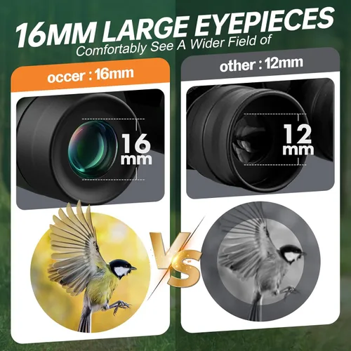 Miniatura 3 de Prismáticos compactos de 15 x 30 para adultos y niños - Occer prismáticos de gran vista de alta potencia para observación de aves - Prismáticos Verde