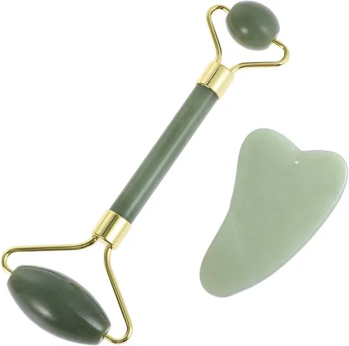 rosenice Herramientas Faciales Gua Sha Herramienta Guasha Piedra de Jade Gua Sha para Cuidado de la Piel Facial Acupuntura Corporal Alivio de las