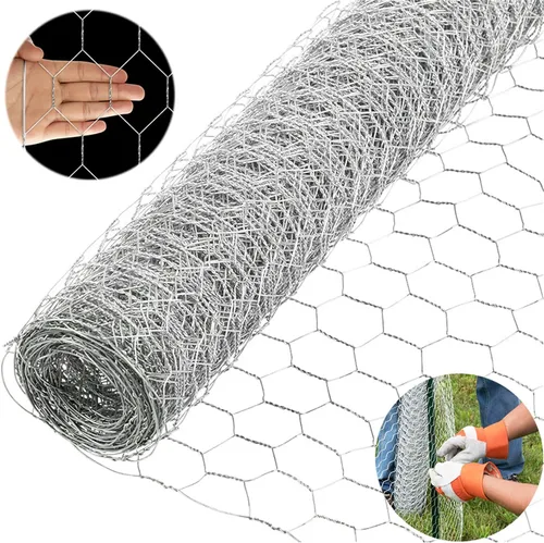 Miniatura 2 de Malla hexagonal galvanizada para aves de corral para proyectos de manualidades y jardinería, valla de malla metálica/alambre de pollo