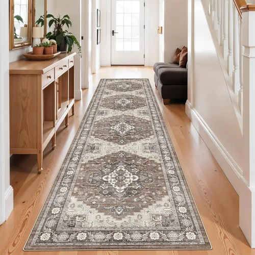 Miniatura 84 de HY HAO YUN LAI Alfombras antideslizantes para pasillos, alfombra lavable para pasillo, alfombra larga ultra suave para cocina, alfombras de acento