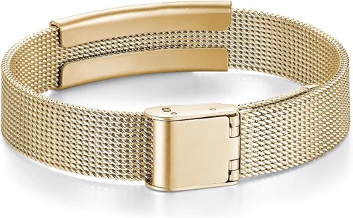Miniatura 6 de Pulsera de alerta de linfedema, ajustable, malla de acero inoxidable, sin bp, sin agujas, para mujeres, pulseras médicas de emergencia para cáncer
