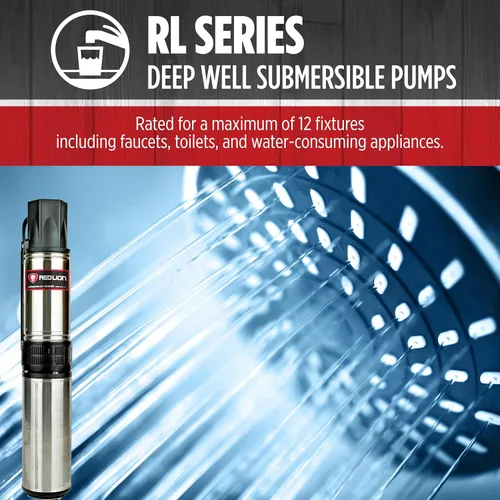 Miniatura 4 de Red Lion RL12G07-2W2V Bomba sumergible de pozo profundo de 4 pulgadas, 3/4 HP, 12 GPM, 2 cables, 230 voltios, acero, 14942403
