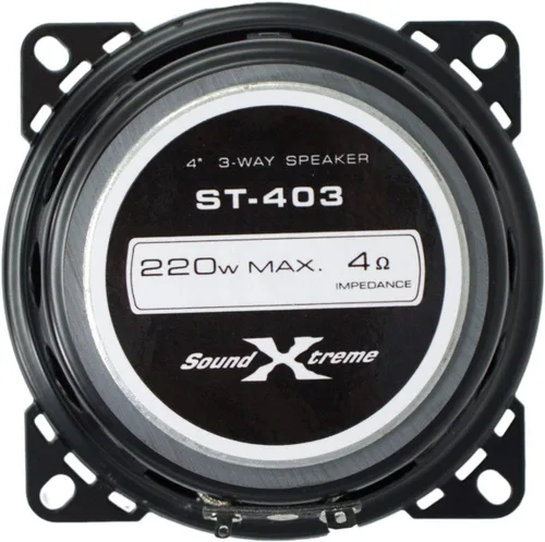 Miniatura 5 de Par de altavoces coaxiales SoundXtreme de 4 pulgadas en 3 vías y 220 vatios para automóvil con clasificación CEA (2 altavoces)